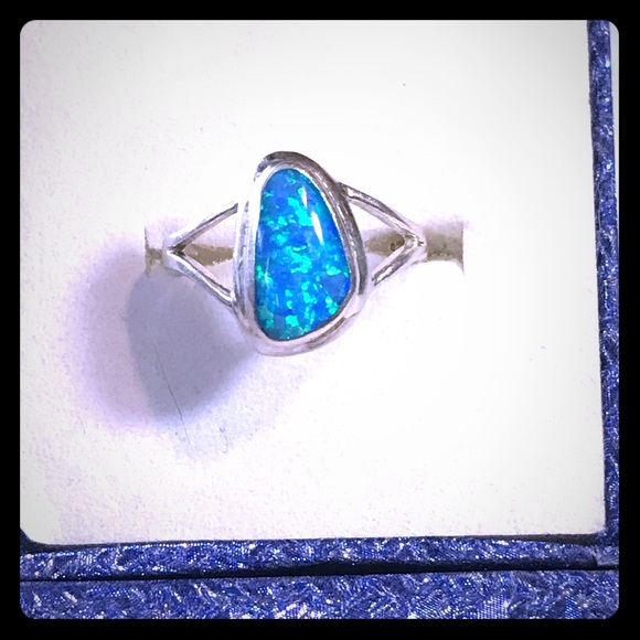 Jewelry - Blue Fire Opal Sterling Silver Ring